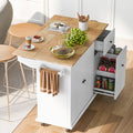 Kitchen Cart with Wood Top, 4 Drawers, Open Shelves and Door O16779