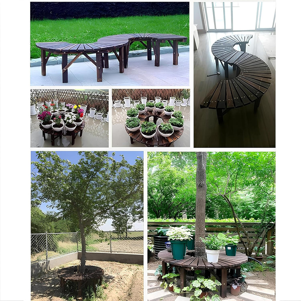 Wooden Outdoor Curved Bench Z6742