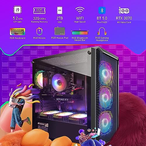 Gaming Desktop PC, Radeon RX 560, Intel core i5 up to 3.6GHz, 16G Memory, 512G SSD H988204
