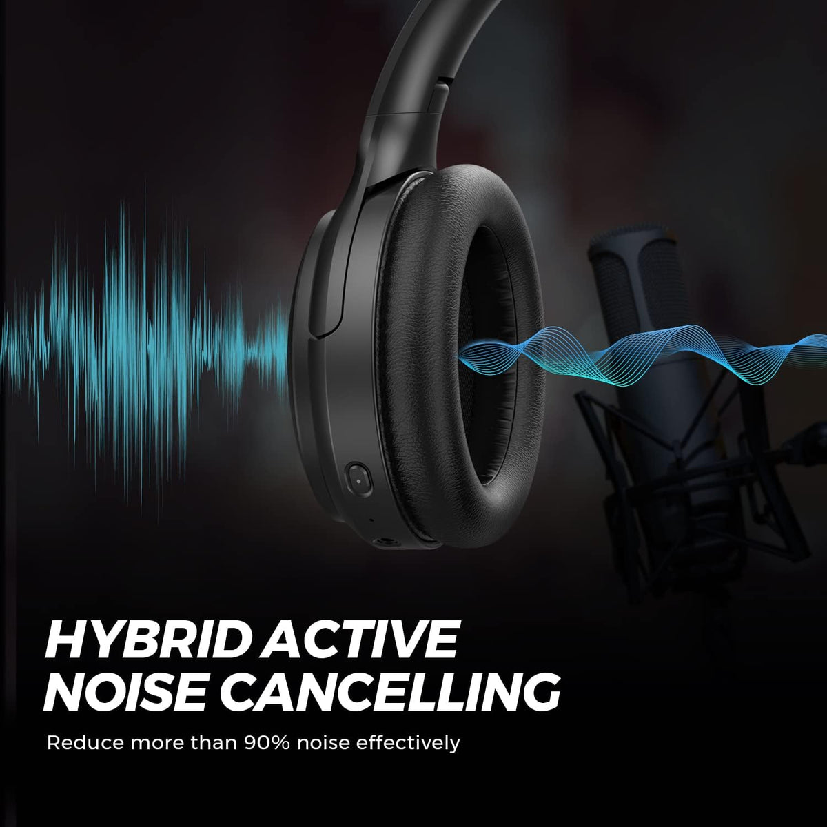 Hybrid Active Noise Cancelling Over Ear Bluetooth Headphones M900619