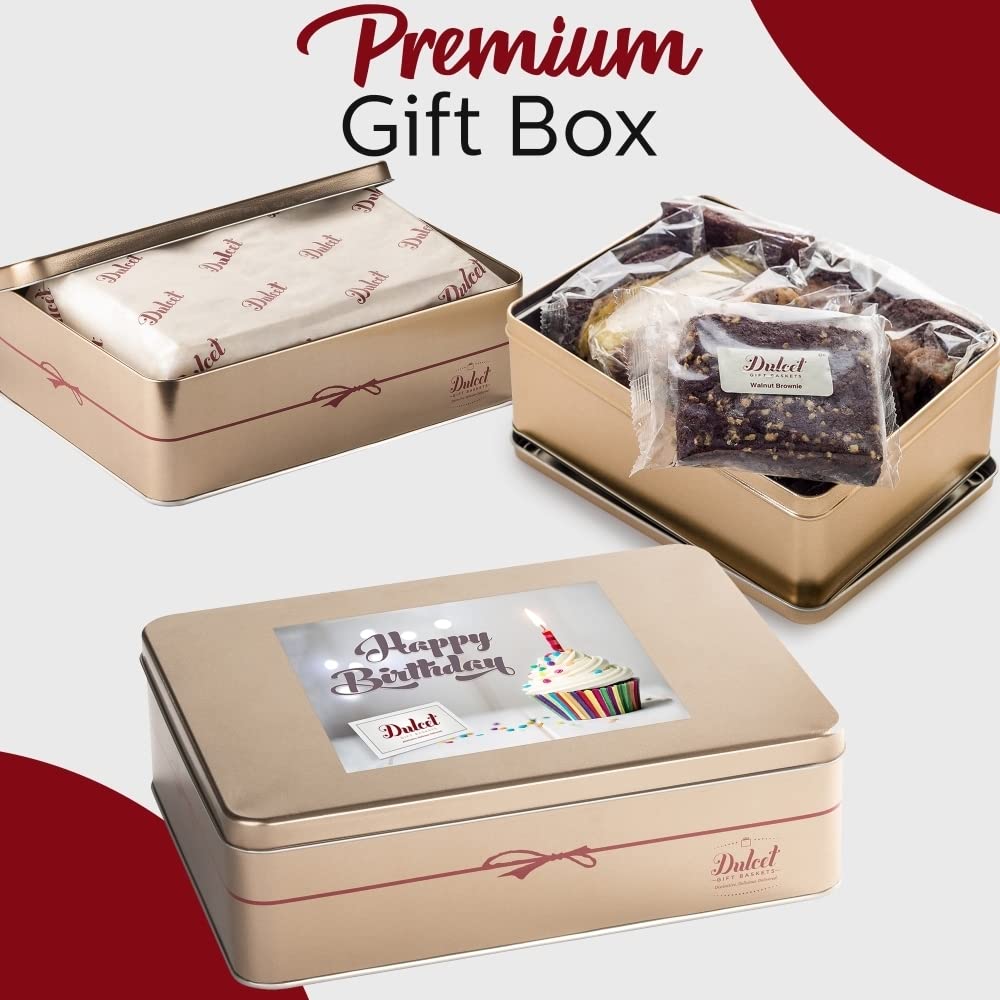 Birthday Celebration Gift Tin with Fresh Baked Cookies, Fudge Brownies & Flaky Rugelah W59231