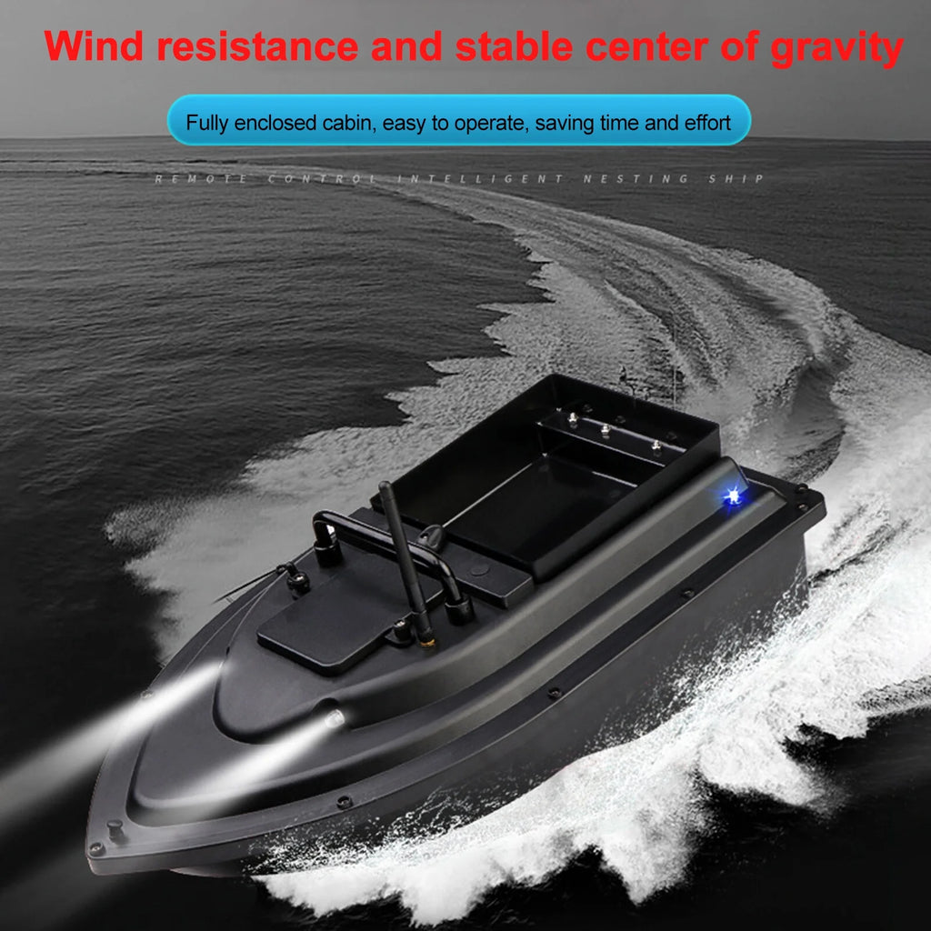 RC Fishing Bait Boat with Fish Finder, 0.75kg Loading, 500M Remote Control, Double Motor, Night Light, 12000mah Battery S217