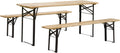 6' Portable Wooden Picnic Table and Bench Set K39467