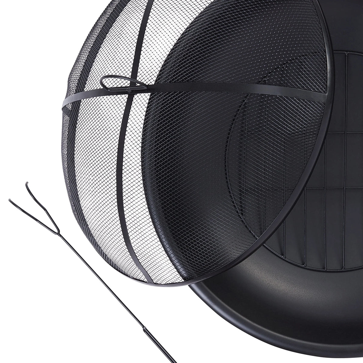 Black Round Iron Wood Burning Fire Pit Z129