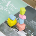 18 Pcs Wooden Colored Stone Stacking Game Building Block L9648