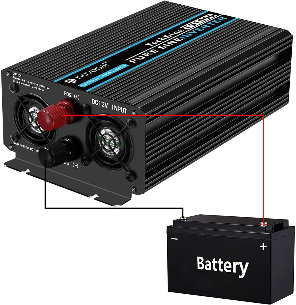 Pure Sine Wave Power Inverter 1000 Watt 12V DC to 110V AC Converter with 4 AC Outlets and One USB Port O3559