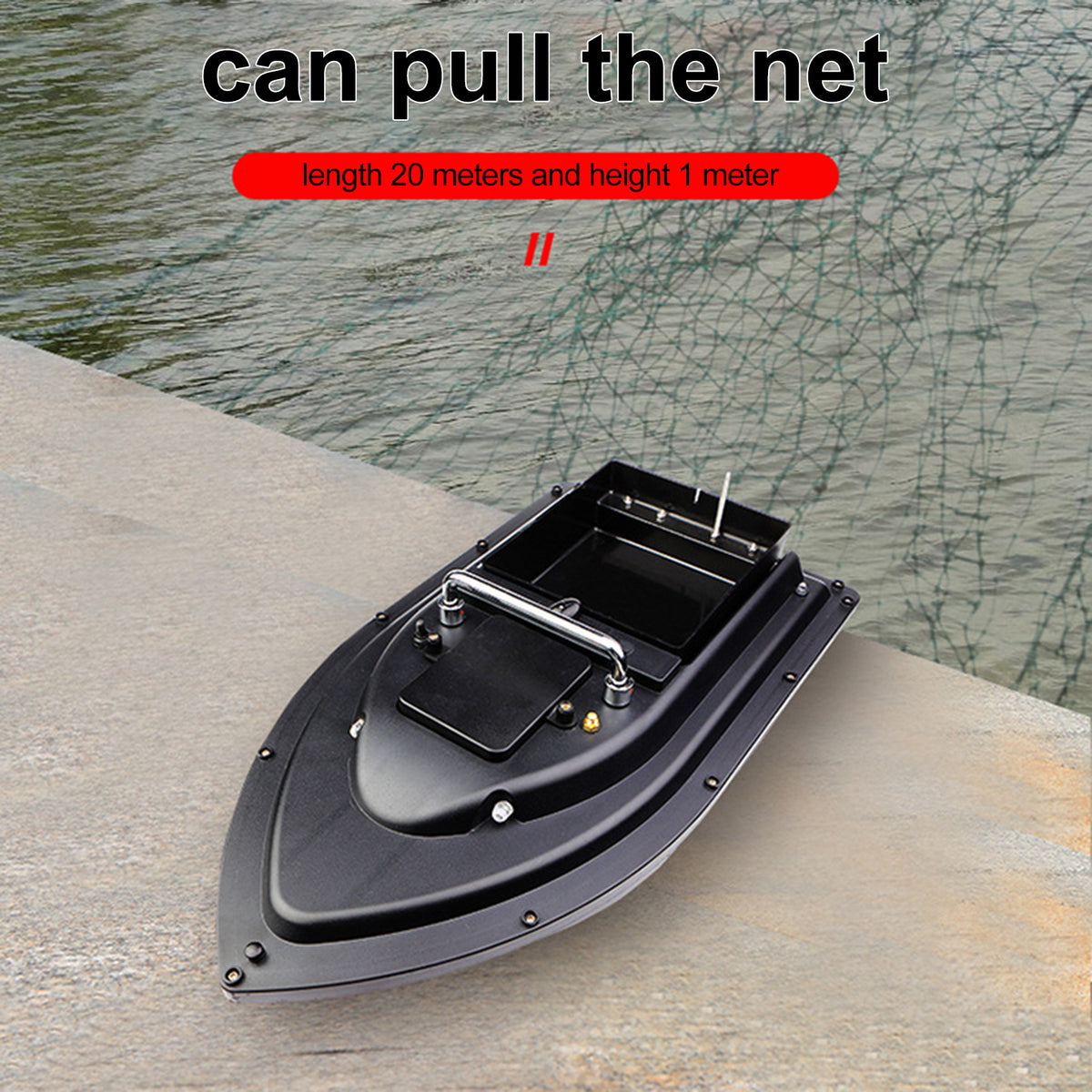 RC Fishing Bait Boat with Fish Finder, 0.75kg Loading, 500M Remote Control, Double Motor, Night Light, 12000mah Battery S217