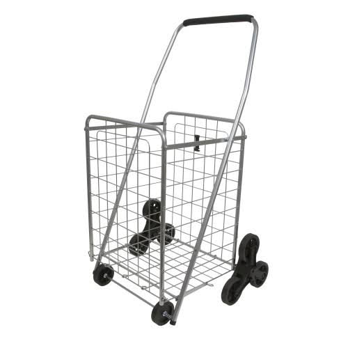 Silver Folding Shopping Cart with Wheels U39021