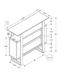 Cappuccino 48-Inch Bar Unit with Bottle and Glass Storage I58014