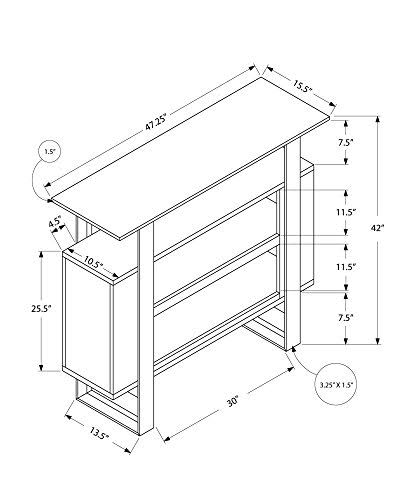 Cappuccino 48-Inch Bar Unit with Bottle and Glass Storage I58014