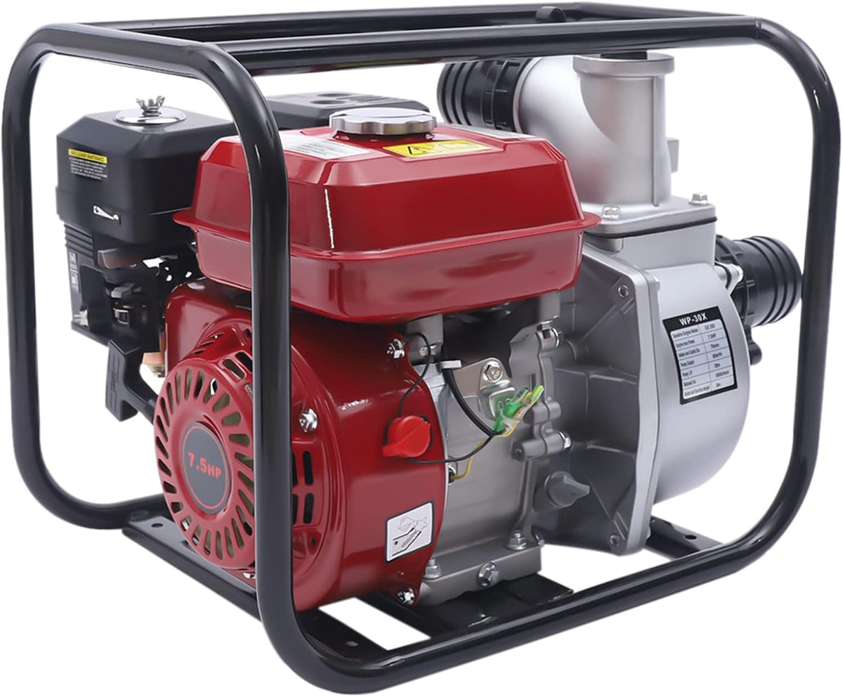 3" Gasoline Water Pump 60m3/H 7.5 Hp Self-Priming Semi-Trash Water Pump S35242
