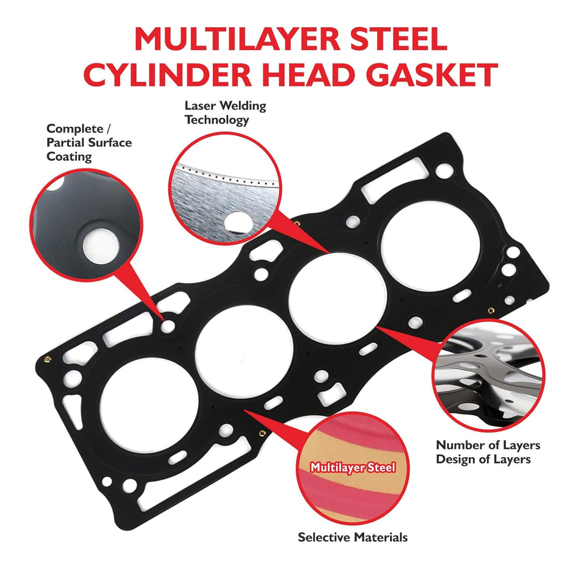 Head Gasket Set for Nissan Altima 2.5L, Pack of 2 I41155