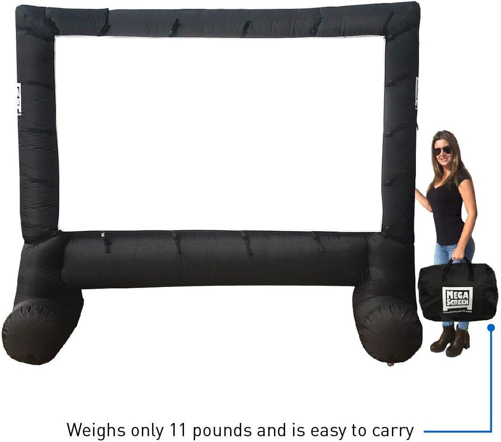 14' Inflatable Canvas Projection Screen with Inflation Fan, Tie-Downs and Storage Bag J8374