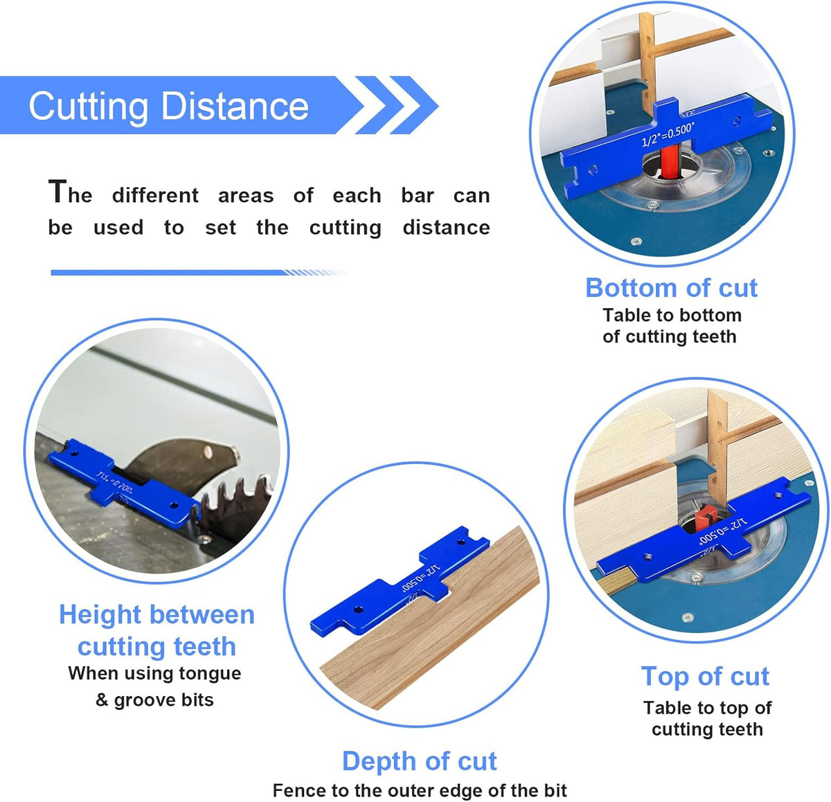 Aluminum Setup Blocks Router Table Set Up Bars Set of 7 A5627