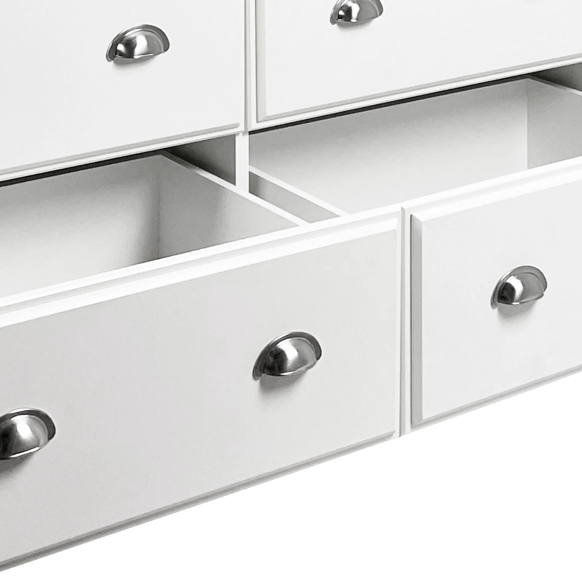 White 6 Drawer Faux Wood Double Dresser B85608