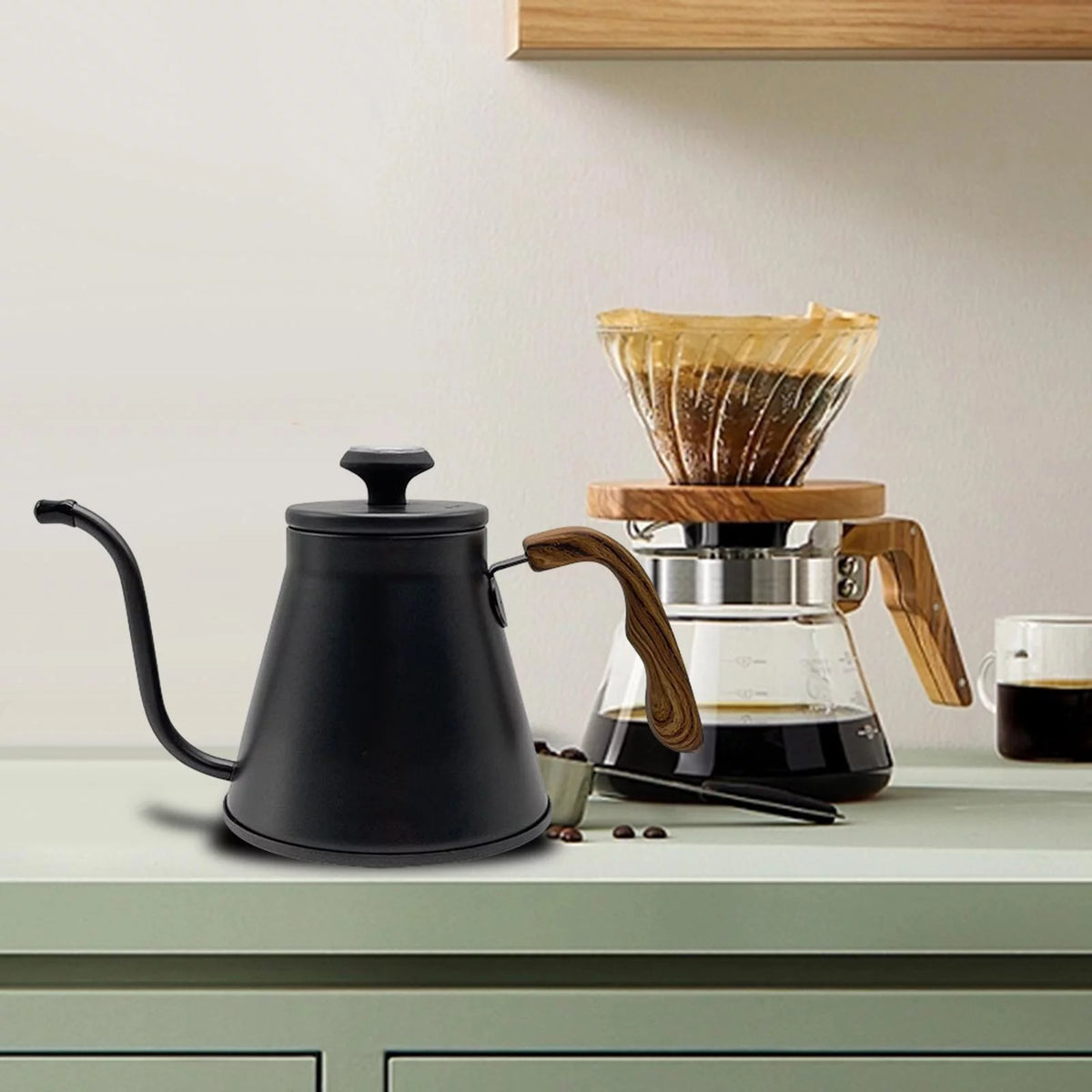 1000ml Black Gooseneck Pour over Drip Pot N8588
