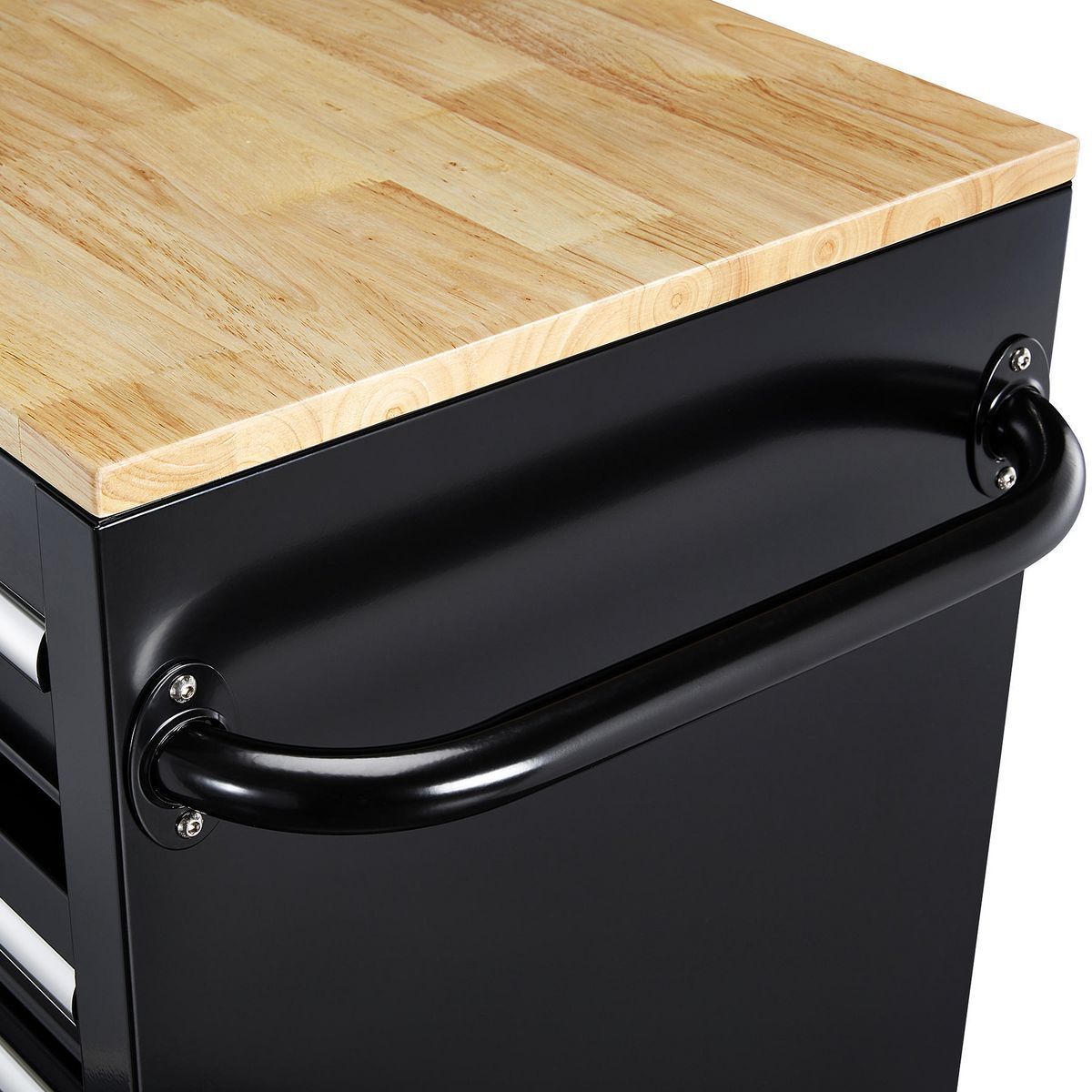 Black 9-Drawer Mobile Storage Cabinet with Solid Wood Top G8180