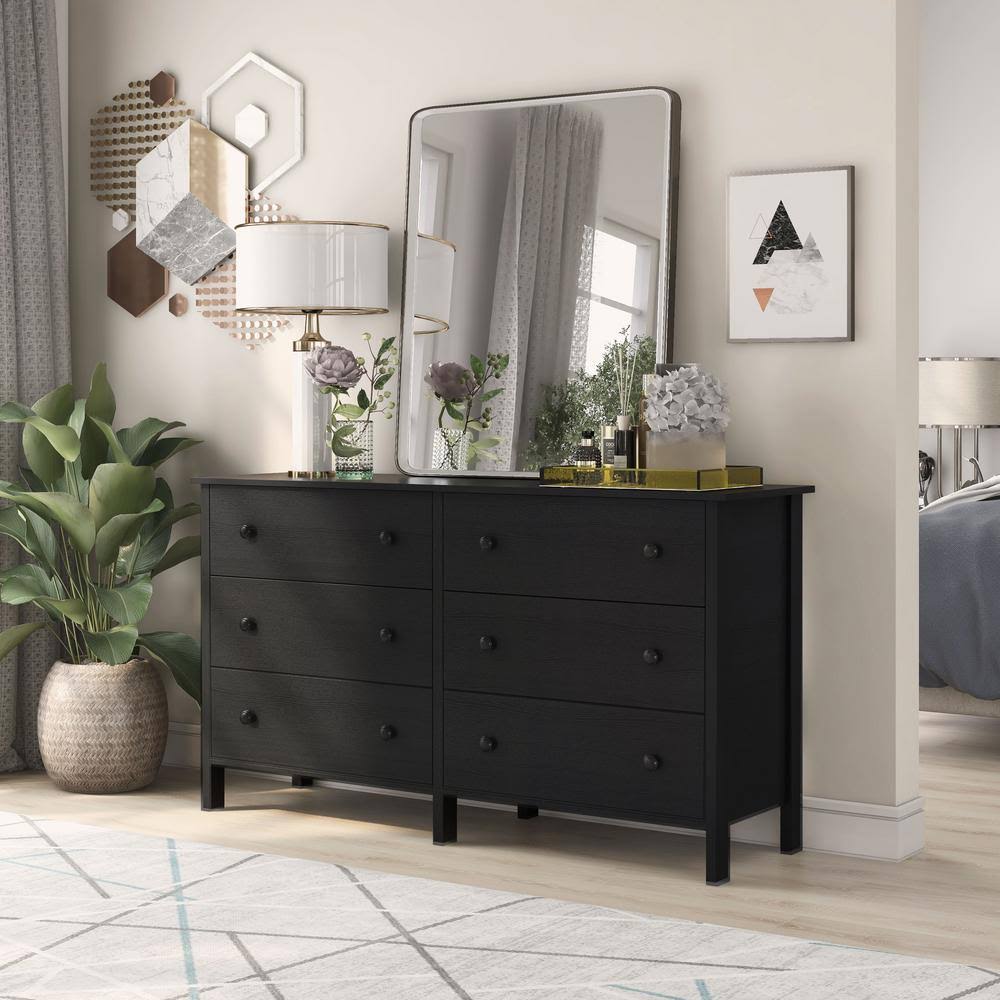 Black 6-Drawer Chest of Drawers G3038