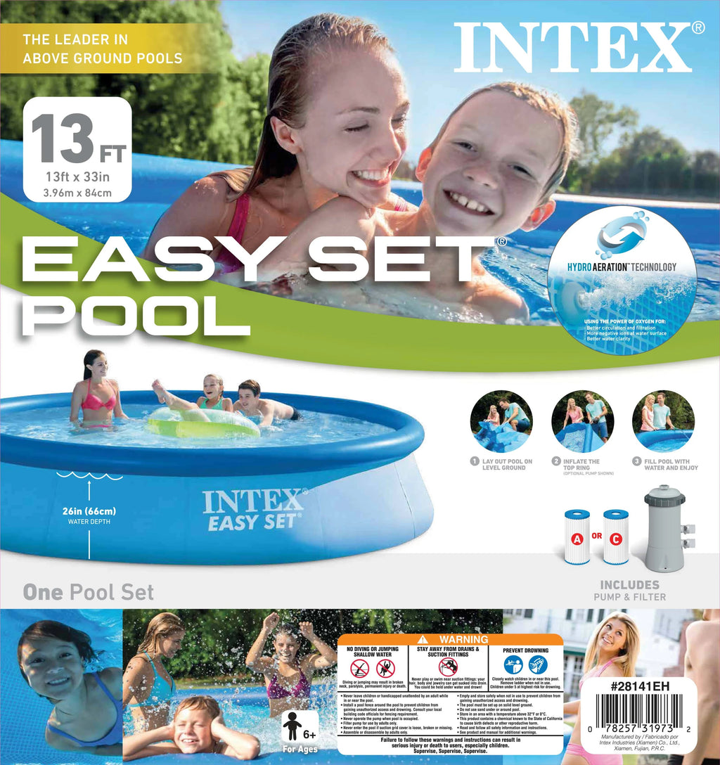 13ft x 32in Above Ground Swimming Pool with Filter Pump V632069