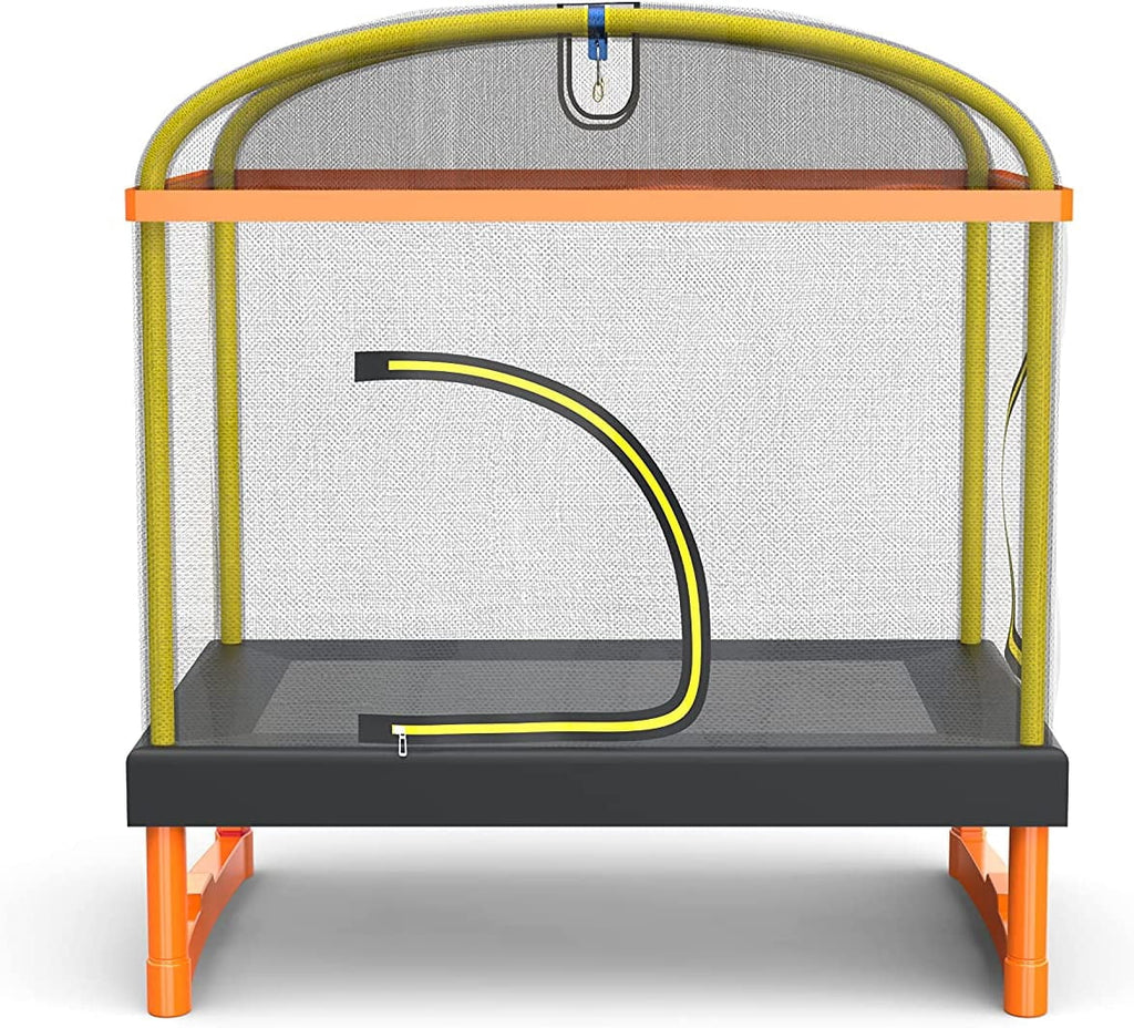 6.5ft 4-in-1 Mini Rectangular Trampoline with Safety Net Enclosure, Padding, Zipper R15829