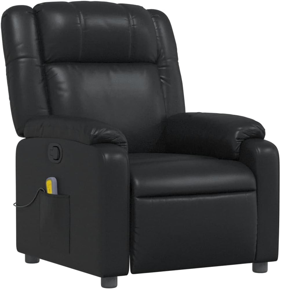 Black Faux Leather Massage Recliner Chair M16184
