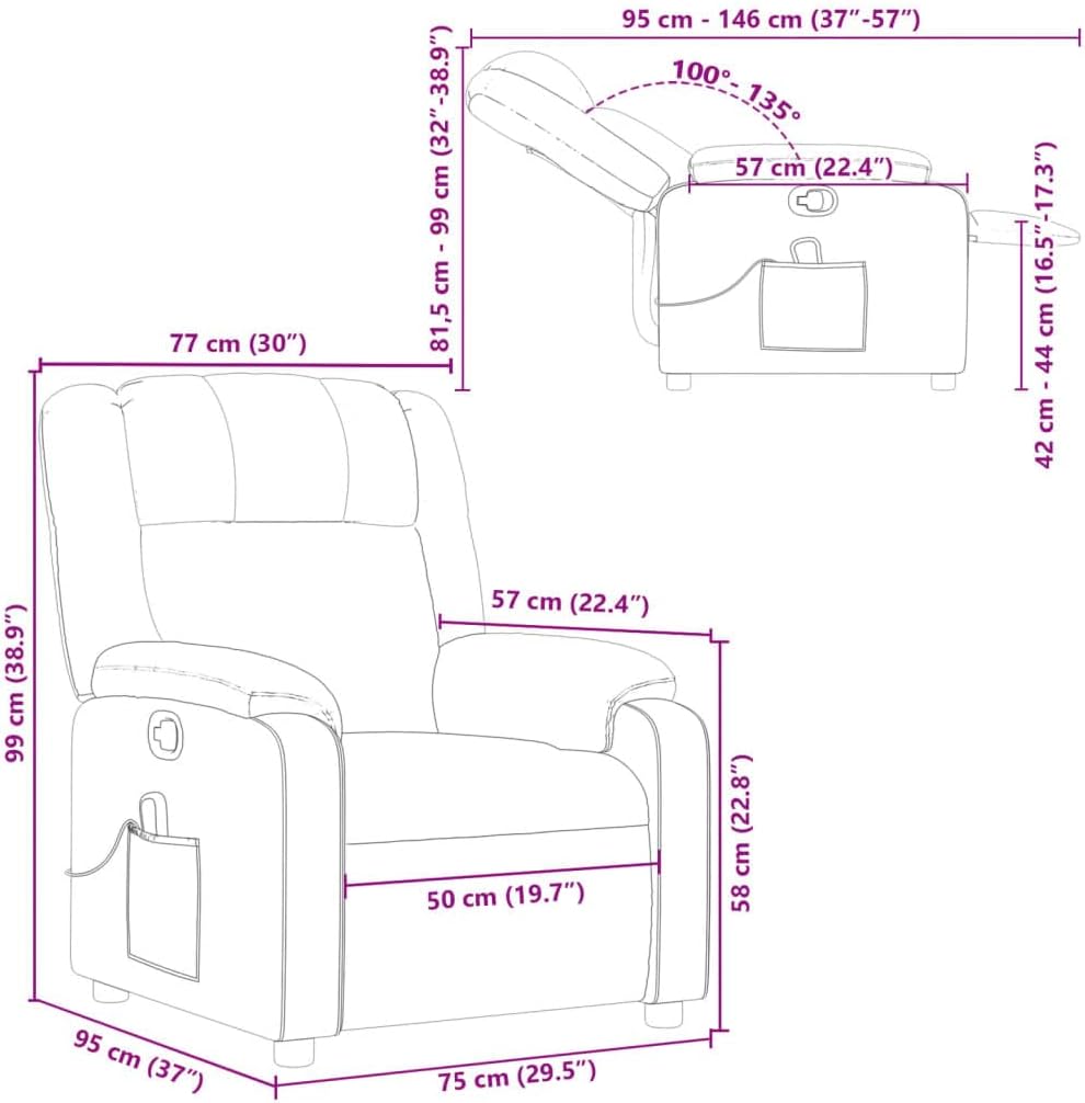 Black Faux Leather Massage Recliner Chair M16184