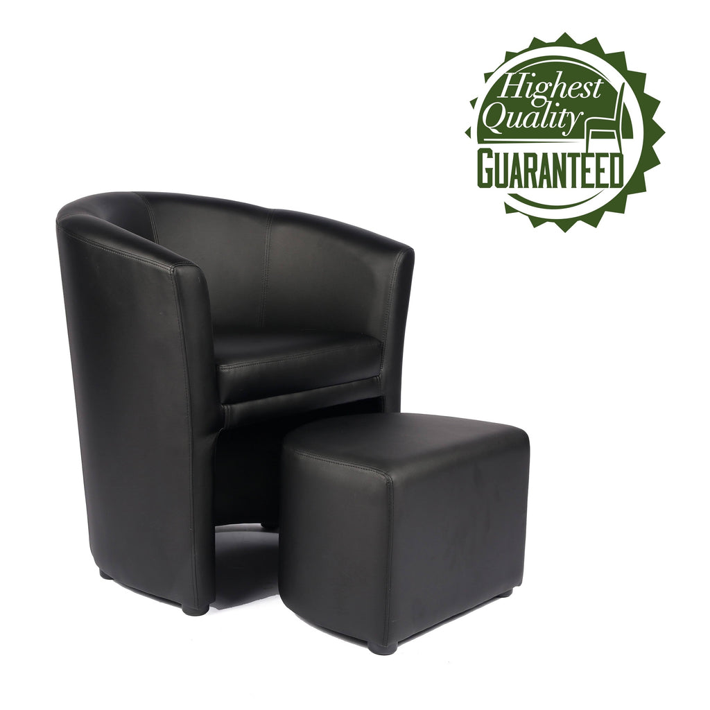 Brown Accent Club Chair with Foot Stool D67251