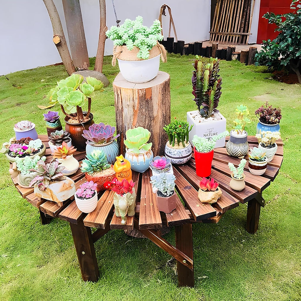 Wooden Outdoor Curved Bench Z6742