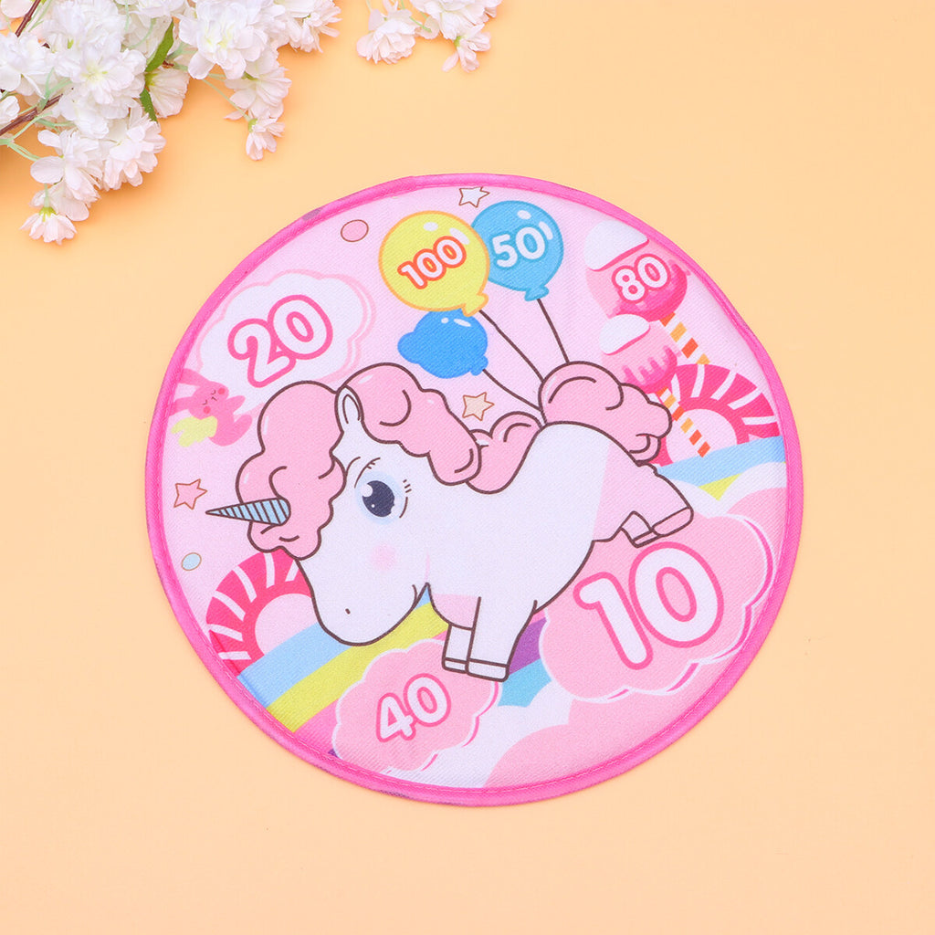 1 Set of Sucker Ball Kids Shooting Sticky Toy Cartoon Round Cloth Dart Board Toy Assorted Color U615