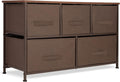 Brown 5-Drawer Storage Cabinet with Steel Frame Z628284