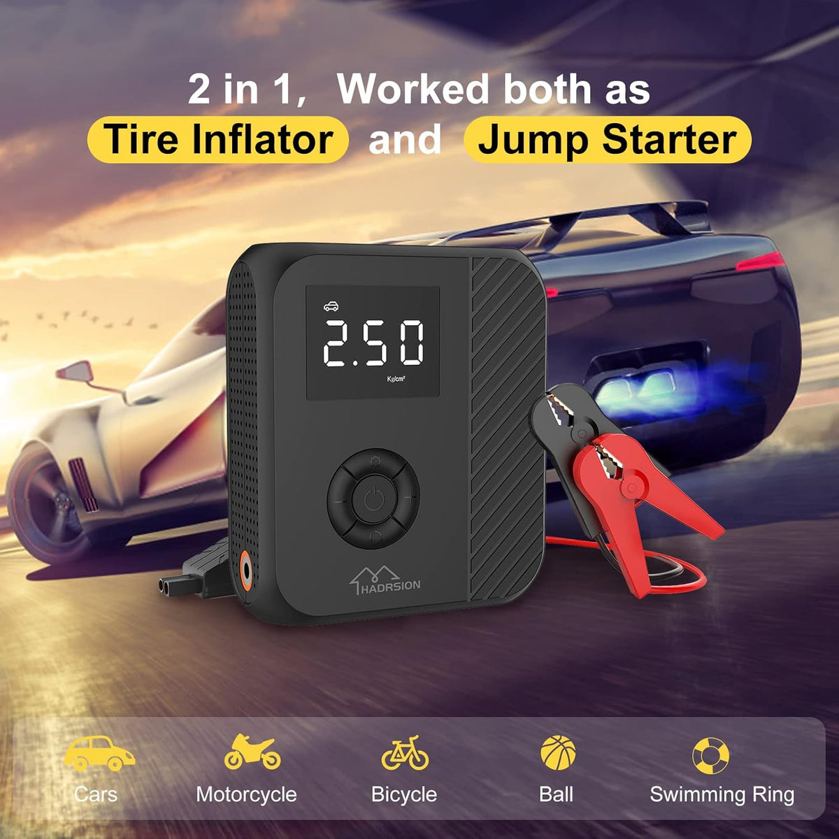 Cordless Tire Inflator 150PSI 12000mAh R7647
