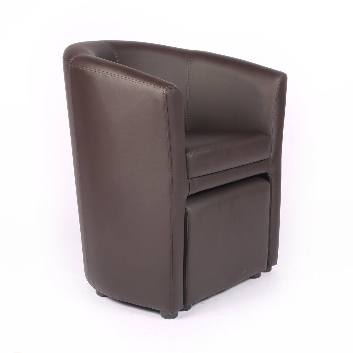 Brown Accent Club Chair with Foot Stool D67251