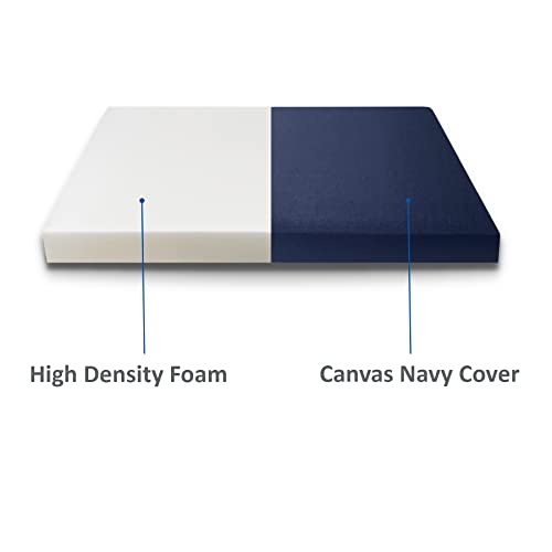 Twin High Density Foam RV Mattress with Canvas Navy Cover H530