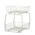 White 2 Tier Kitchen Cabinet Organizer J984