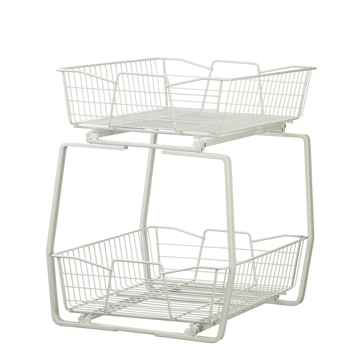 White 2 Tier Kitchen Cabinet Organizer J984