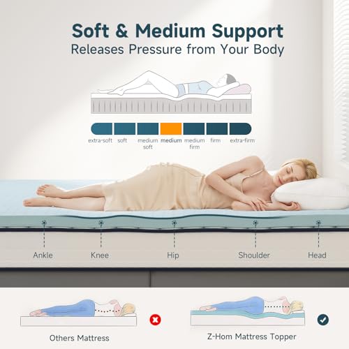 3 Inch Queen Memory Foam Mattress Topper White H580