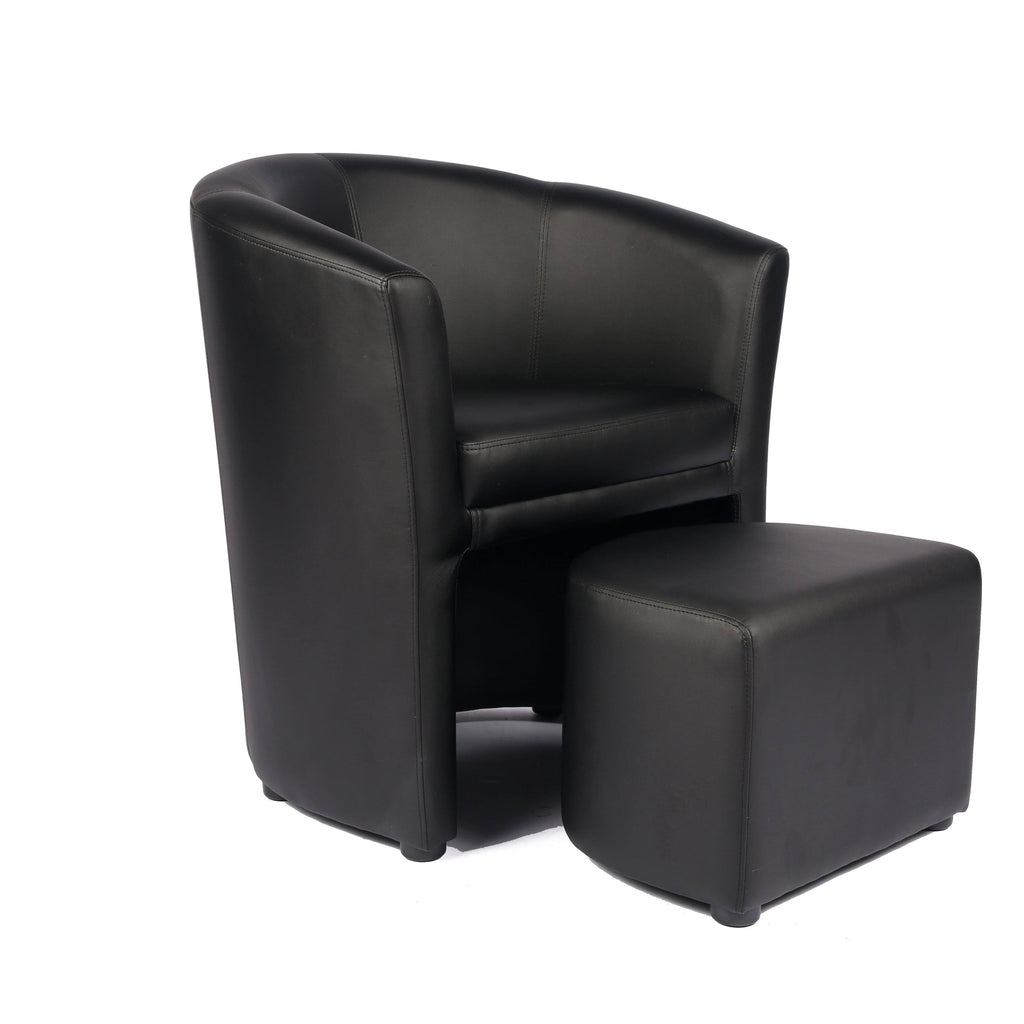 Brown Accent Club Chair with Foot Stool D67251