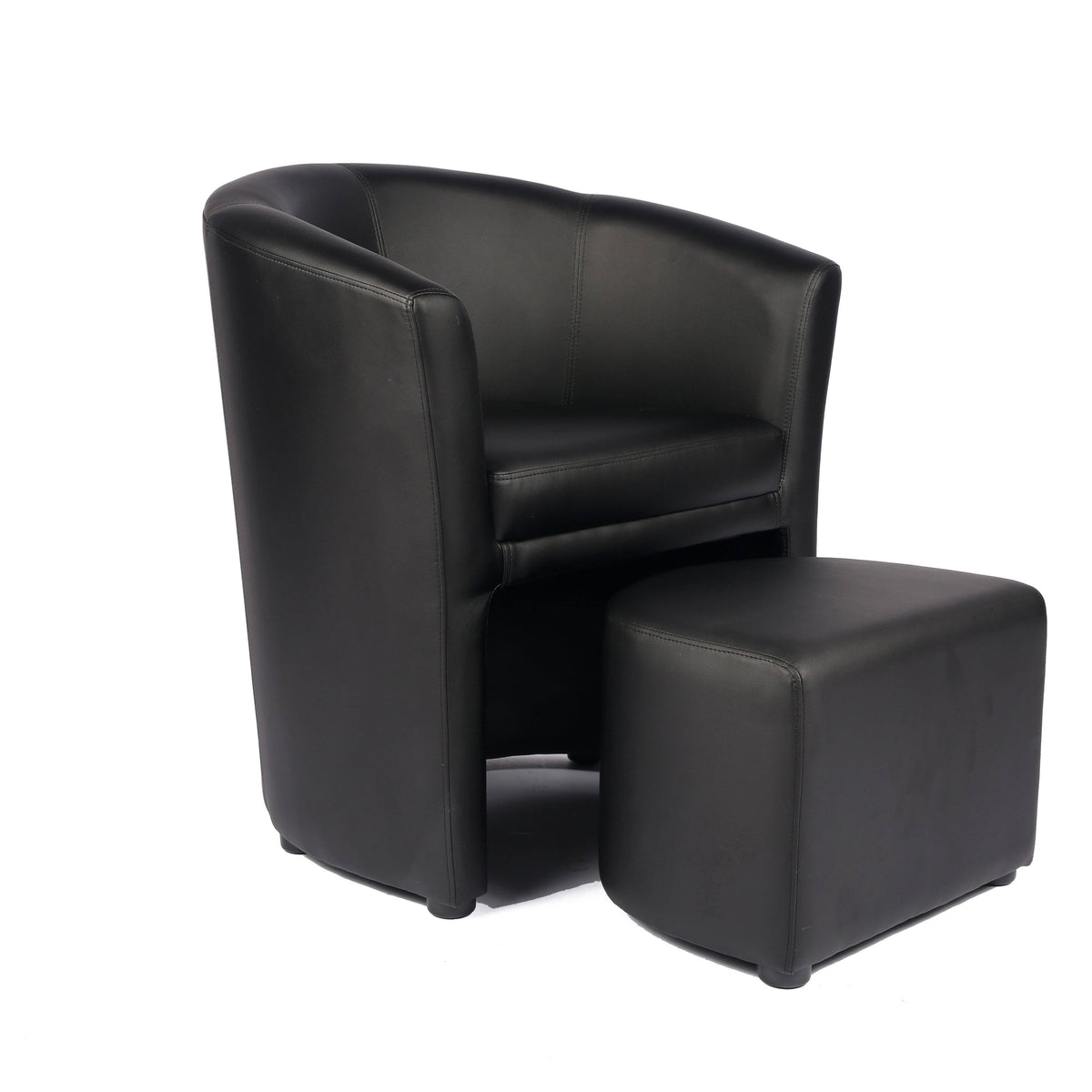 Brown Accent Club Chair with Foot Stool D67251