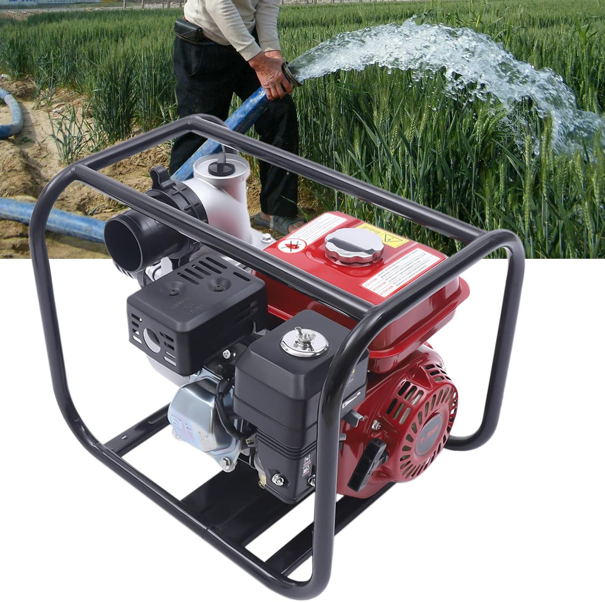 3" Gasoline Water Pump 60m3/H 7.5 Hp Self-Priming Semi-Trash Water Pump S35242