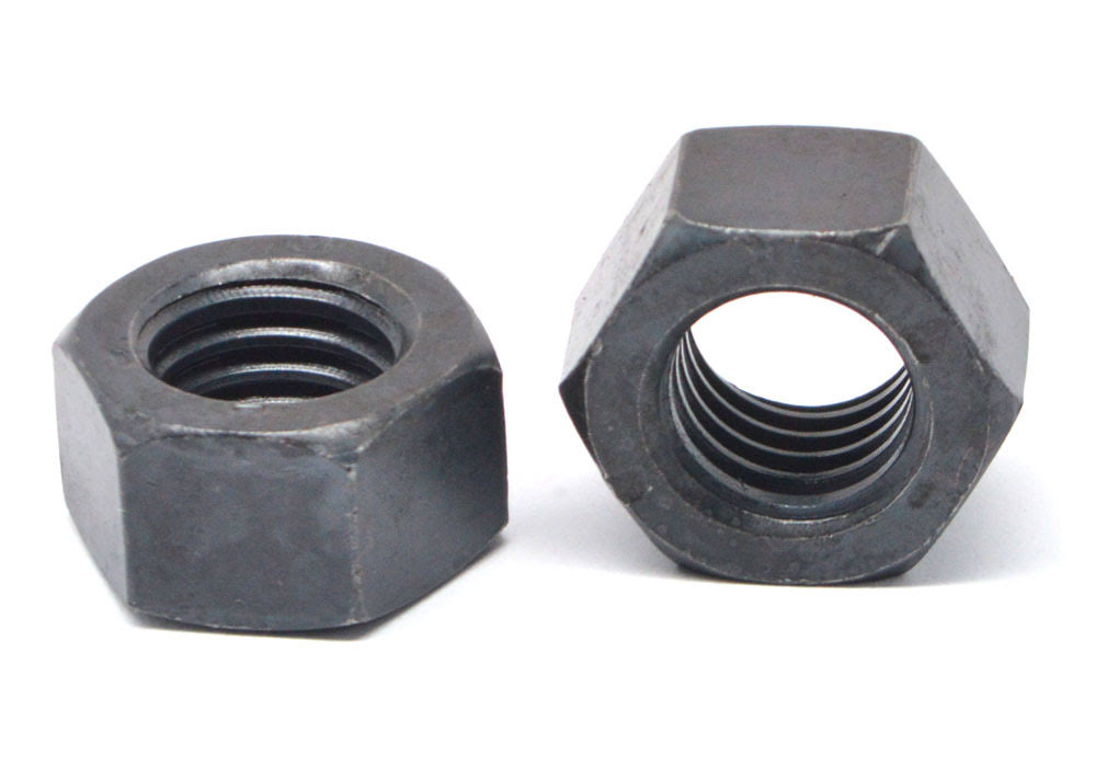 16-18 Coarse Thread Hex Nut Low Carbon Steel Black Zinc Plated H58306