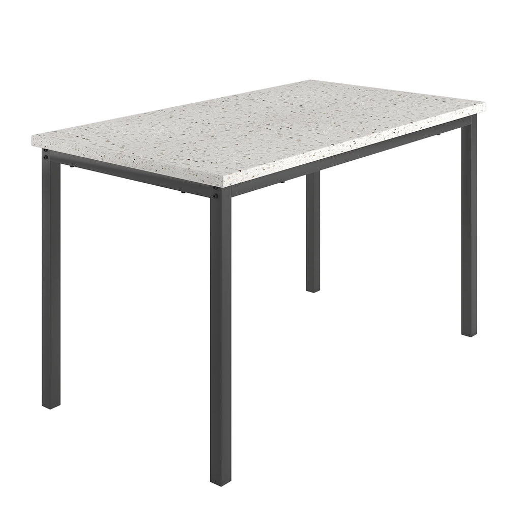 5 Piece Dining Table and Chairs Set with Faux Marble Tabletop and 4 PU Leather Upholstered Chairs E3515