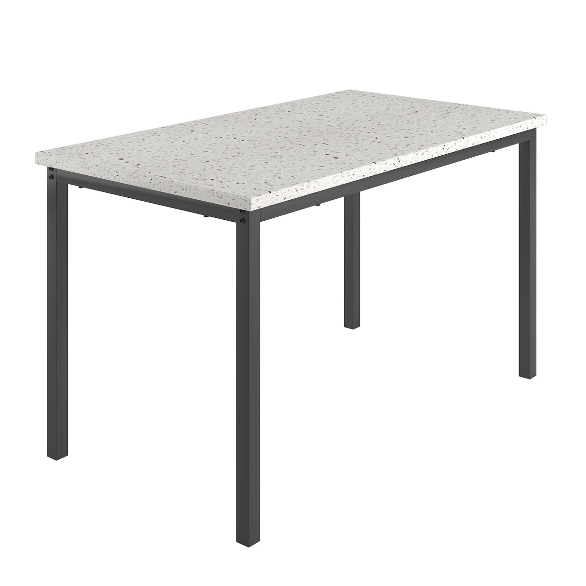 5 Piece Dining Table and Chairs Set with Faux Marble Tabletop and 4 PU Leather Upholstered Chairs E3515