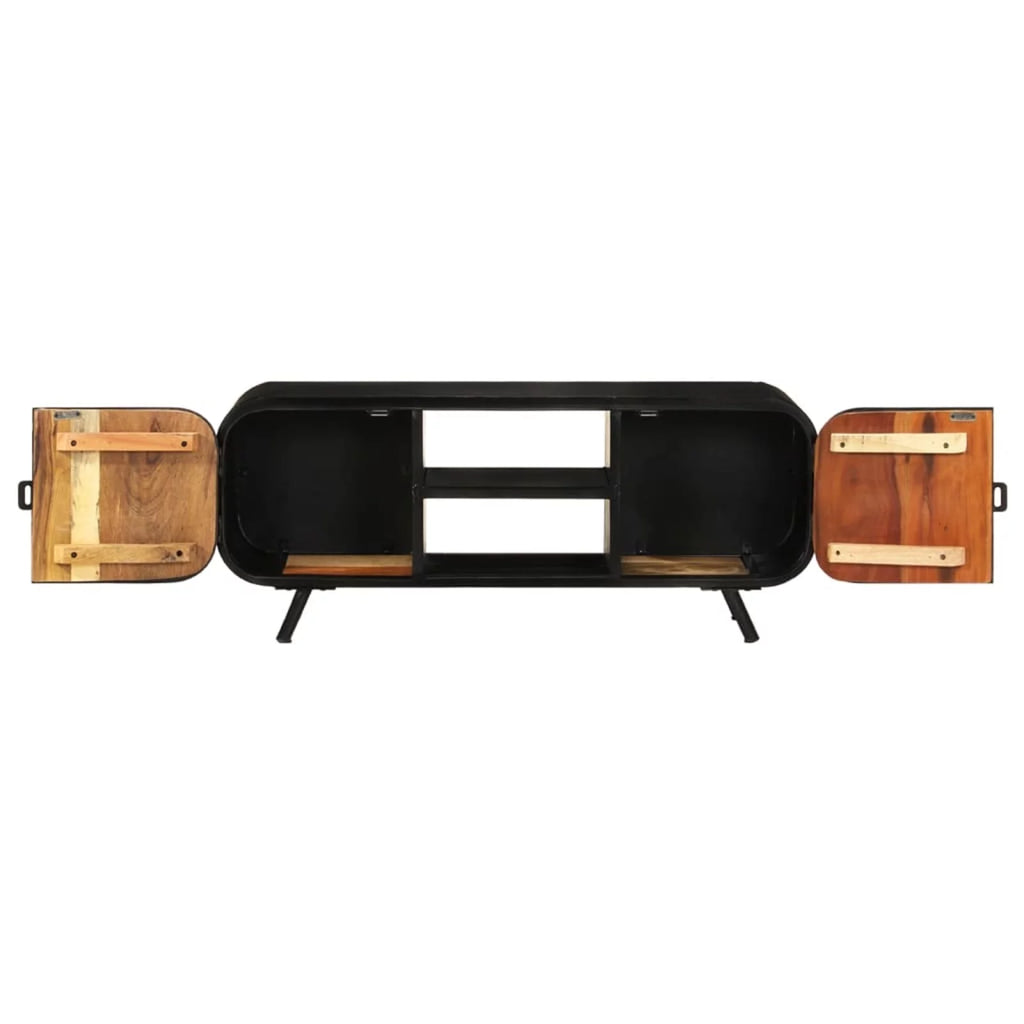 Reclaimed Wood TV Stand with 2 Doors and 2 Shelves K343708