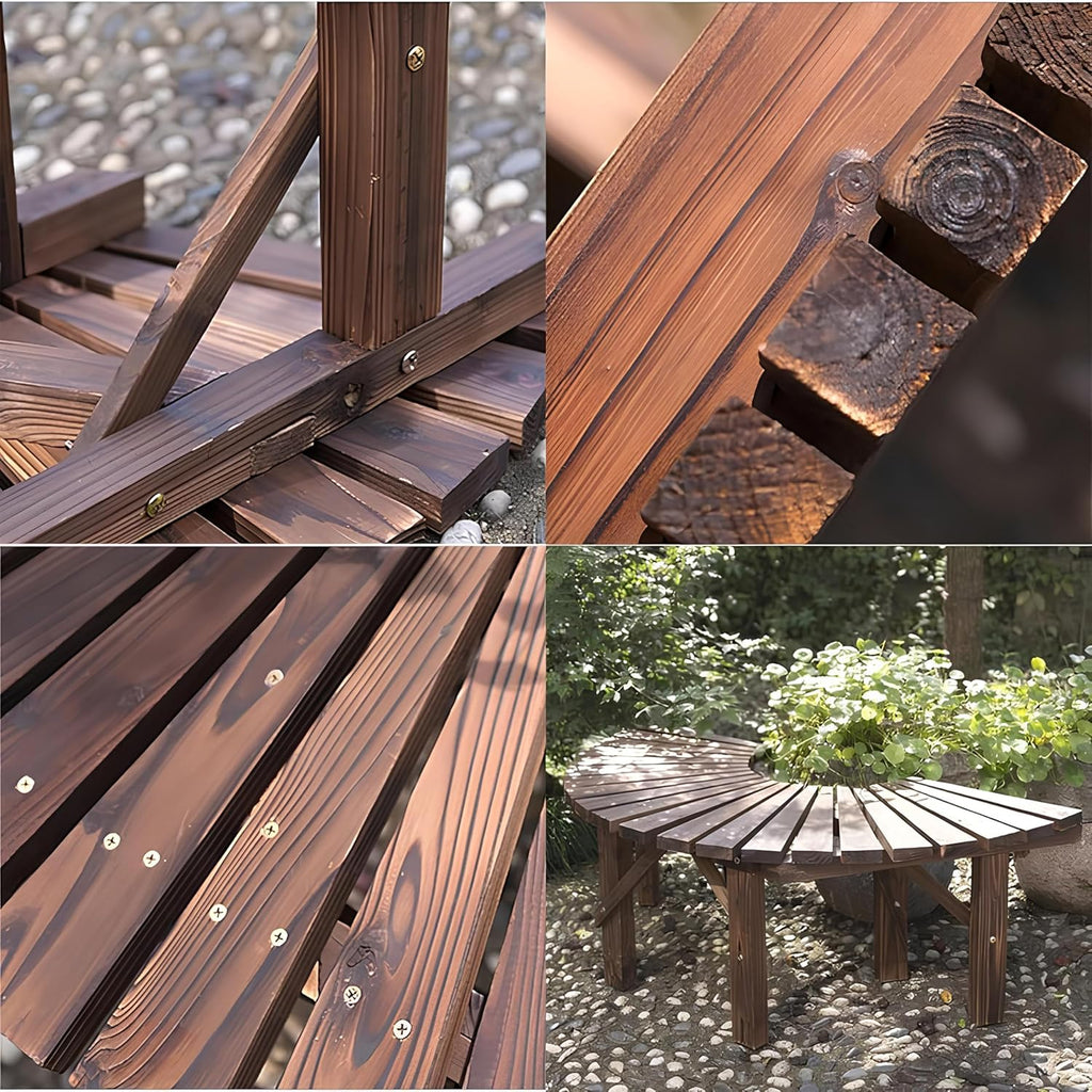Wooden Outdoor Curved Bench Z6742