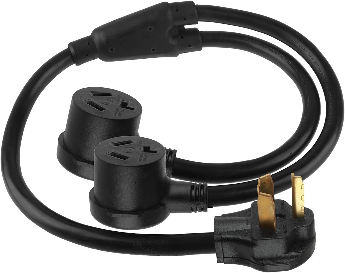 3 Prong Dryer Y Split Plug Cord Adapter 30AMP 250 Volt, Pack of 2 H544