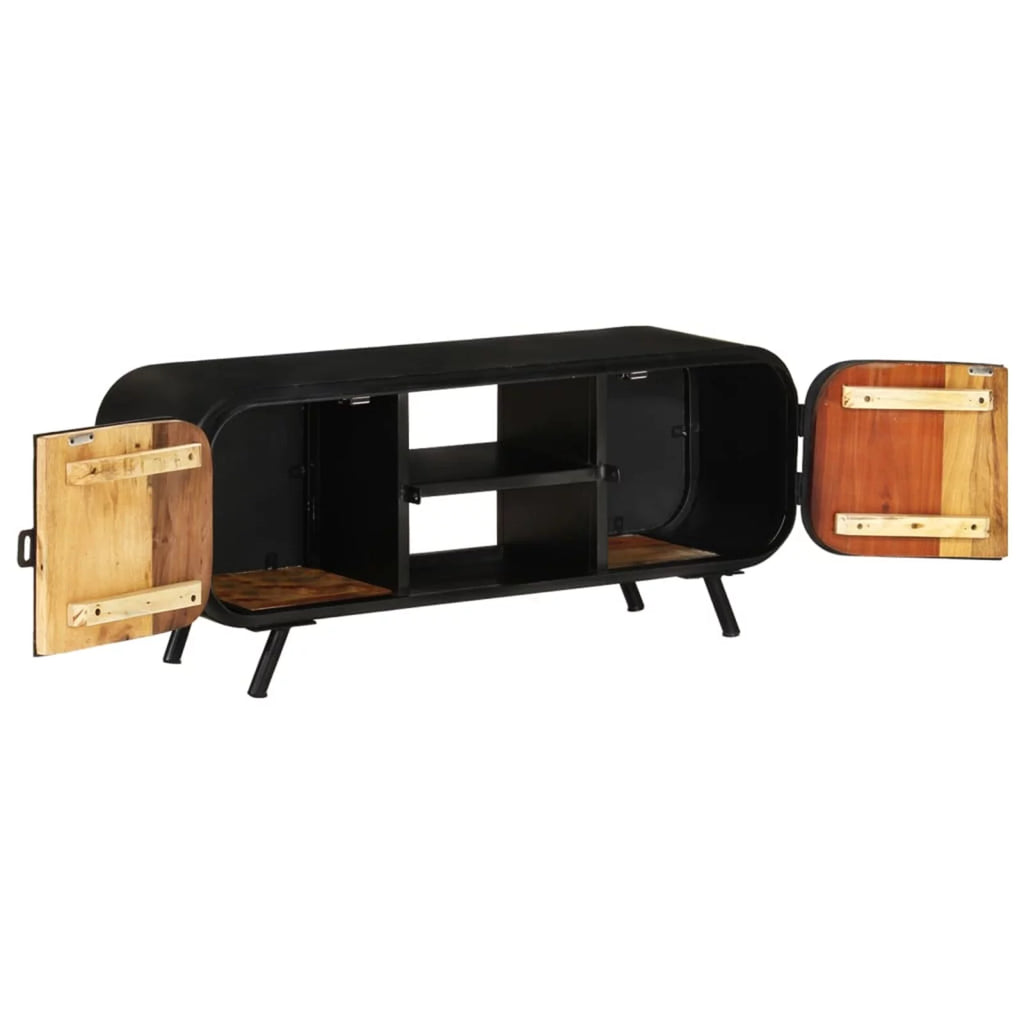 Reclaimed Wood TV Stand with 2 Doors and 2 Shelves K343708