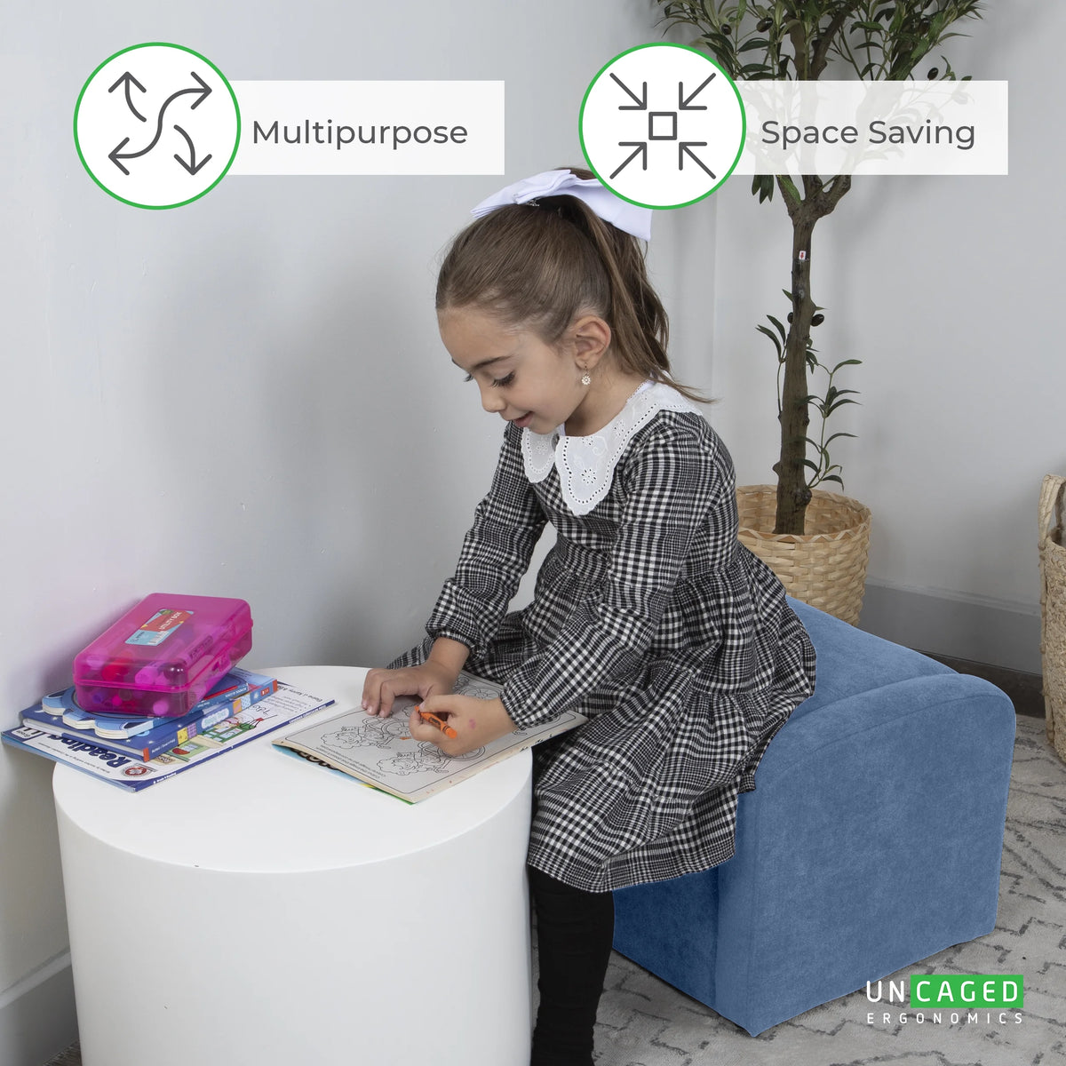 Kids Sofa Chair Folding Ottoman N12042