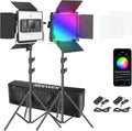 2 Packs RGB Led Light with Stands and Bag Z455007