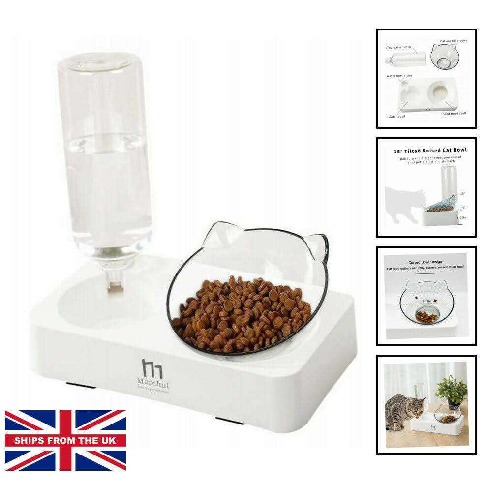Tilted Cat Bowl Set for Food and Water K5126