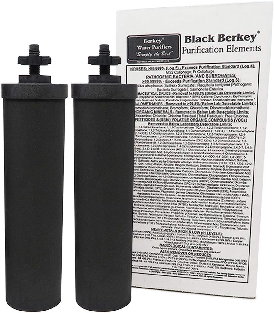 Black Berkey Purification Elements with PF-2 Fluoride and Arsenic Reduction Elements - Combo Pack K722278